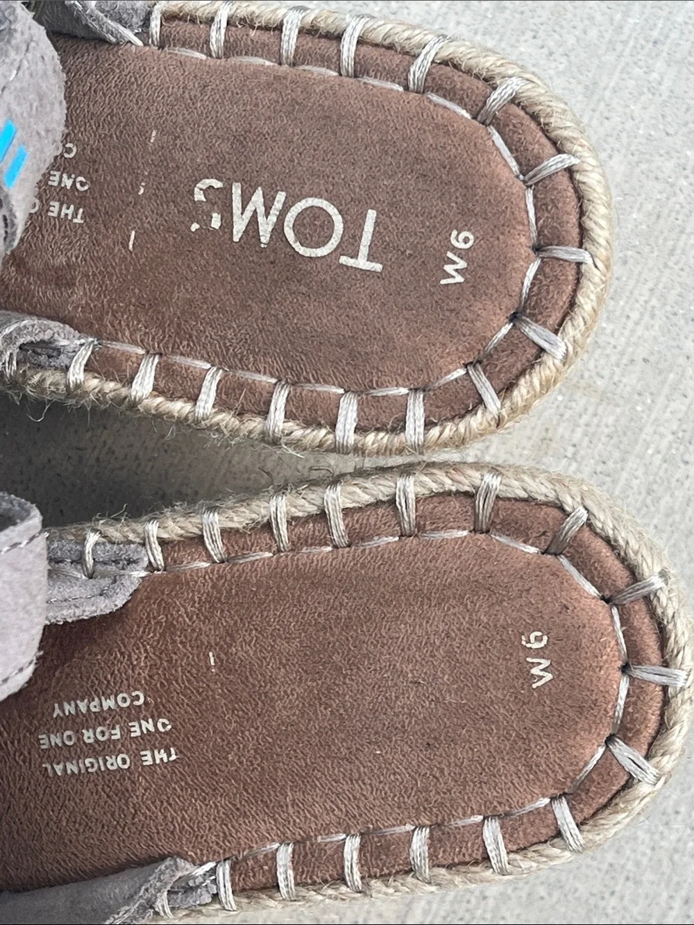 TOMS Suede Espadrille Wedge Slingback Sandals Taupe Women’s Size 6